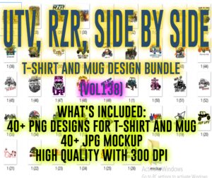 UTV, RZR, SIDE BY SIDE T-SHIRT AND MUG DESIGN BUNDLE  (VOL138)