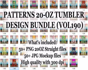 PATTERN 20-OZ TUMBLER DESIGN BUNDLE (VOL190)