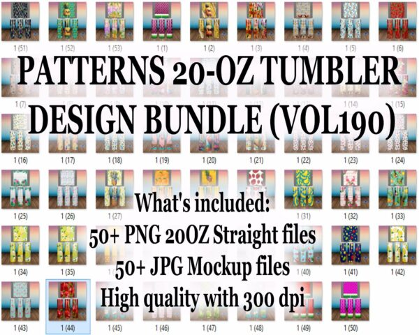 PATTERN 20-OZ TUMBLER DESIGN BUNDLE (VOL190)