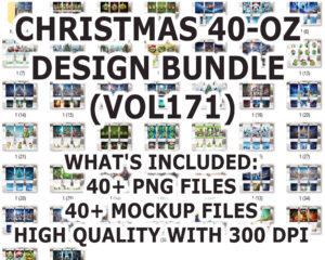 CHRISTMAS 40-OZ DESIGN BUNDLE (VOL171)