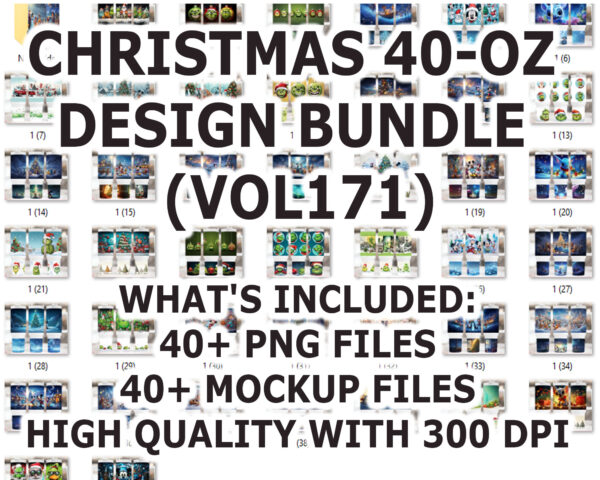 CHRISTMAS 40-OZ DESIGN BUNDLE (VOL171)