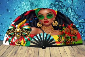 Juneteenth Clack Fan DESIGN PNG FILE – Queen Glow