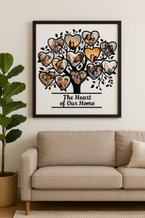 Heart of Our Home – Free Family Tree Canva Template