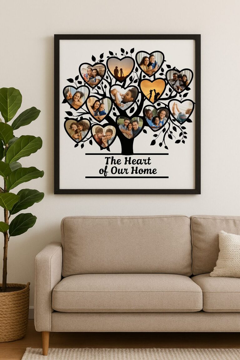 Heart of Our Home Free Family Tree Canva Template onlinecreates