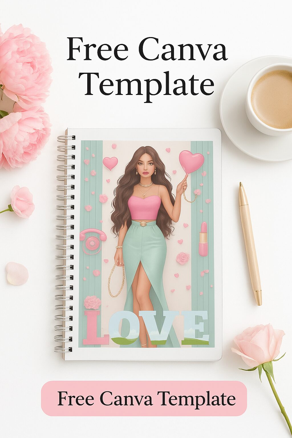 Free Canva Notebook Stationery Paper Template