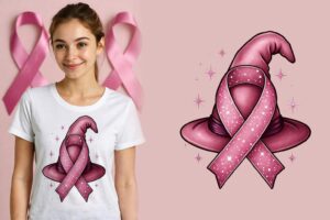 Skeleton Hand with Pink Ribbon PNG