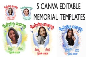 memorial canva template, funeral program template, in loving memory template, tribute program, celebration of life, editable canva design, free memorial template, remembrance template, obituary program
